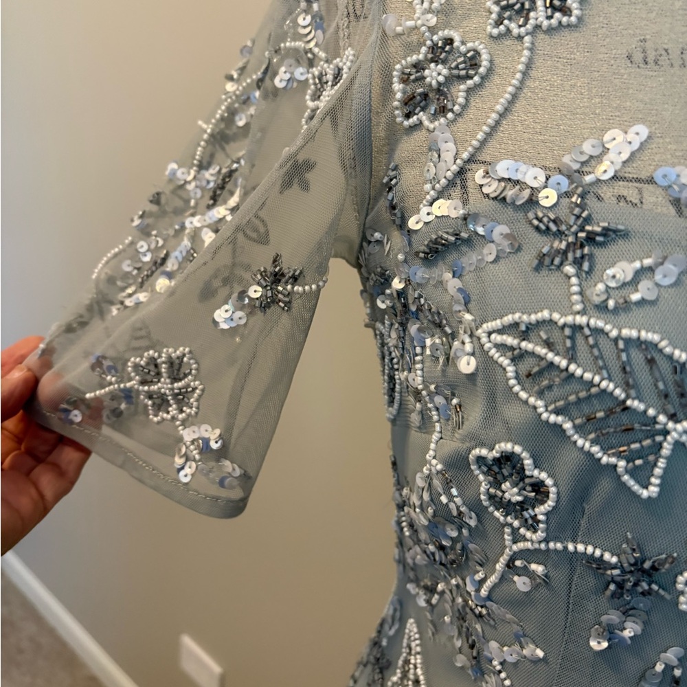 Adrianna Papell Sage Green Sequin Dress - Picture 3 of 9